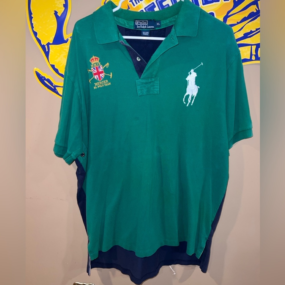 Vintage Green Polo Shirt with Embroidered Logo!